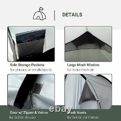 1-2 Man Camping Dome Tent with Rain Fly Porch Mesh Window Double Layer Hiking