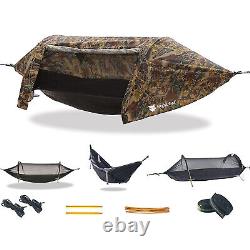 1/2 Man Camping Hammock Tent Hanging Sleeping Bed with Mosquito Net Rain Fly NEW