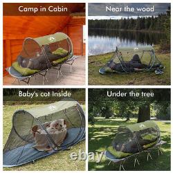 1 Man Camping Cot for Outdoor Sleeping Support 330lb With Pop-up Mosquito Tent