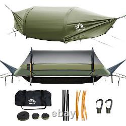 1 Man Camping Flat Lay Hammock Tent with Mosquito Net Rain Fly Hanging Bed 2024