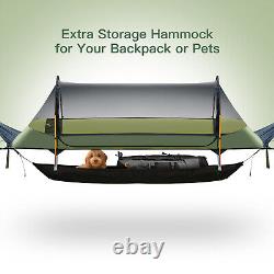 1 Man Camping Flat Lay Hammock Tent with Mosquito Net and Rain Fly Hanging Bed