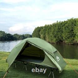 1 Man Elevated Tent Camping Cot Outdoor Adult All-in-One Cots With Rain Cover