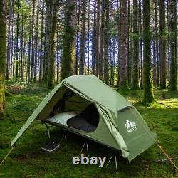 1 Man Elevated Tent Camping Cot Outdoor Adult All-in-One Cots With Rain Cover