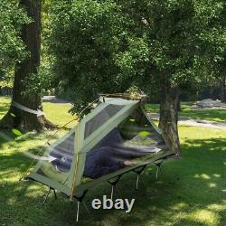 1 Man Elevated Tent Camping Cot Outdoor Adult All-in-One Cots With Rain Cover