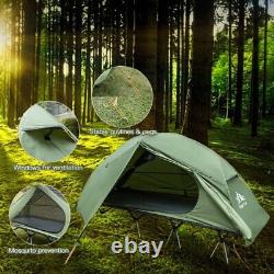 1 Man Elevated Tent Camping Cot Outdoor Adult All-in-One Cots With Rain Cover