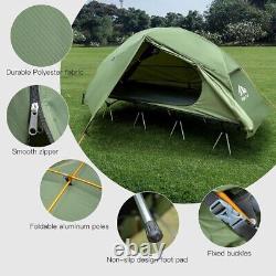 1 Man Elevated Tent Camping Cot Outdoor Adult All-in-One Cots With Rain Cover