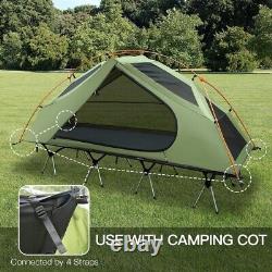 1 Man Elevated Tent Camping Cot Outdoor Adult All-in-One Cots With Rain Cover