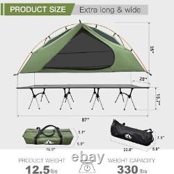 1 Man Elevated Tent Camping Cot Outdoor Adult All-in-One Cots With Rain Cover