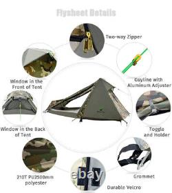 1 Man One Person Solo Camouflage Camo Tent Military Backpacking Camping Hunting