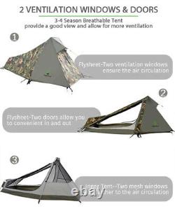 1 Man One Person Solo Camouflage Camo Tent Military Backpacking Camping Hunting