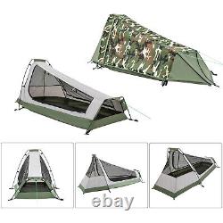 1 Man One Person Solo Camouflage Camo Tent Military Backpacking Camping Hunting