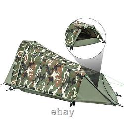 1 Man One Person Solo Camouflage Camo Tent Military Backpacking Camping Hunting