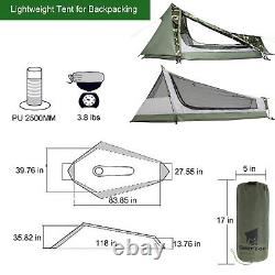 1 Person Bivy Tent Ultralight Backpacking Tent for 1 Man Double Layer Waterpr