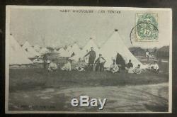 1900s France RPPC Postcard Cover To Le Mans Tents In Camp Of Auvours