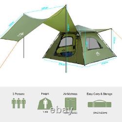 2-3 Men Instant Pop Up Tent Automatic Outdoor Telescopic Stick Camping Hiking US