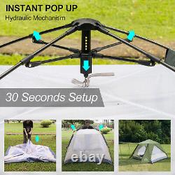 2-3 Men Instant Tent Outdoor Waterproof Family Pyramid Camping Shelter Green US