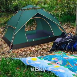 2-Layered Camping Tent and Canopy for 3-4 People Pop-up Rainproof Windproof Sunp