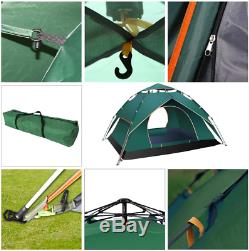 2-Layered Camping Tent and Canopy for 3-4 People Pop-up Rainproof Windproof Sunp