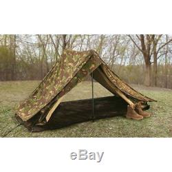 2 Man Camo Tent Dutch Military Issue Collectible Vinyl Floor Outdoor Camp Hunt