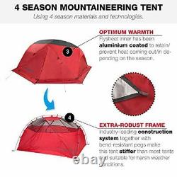 2 Man Tent, 4 Season Camping, Mountaineering, Red