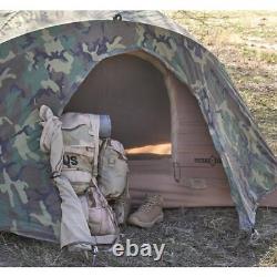 2 Man Tent USMC Woodland Camo Waterproof Aluminum Pole Ripstop Trail Camp Hunt