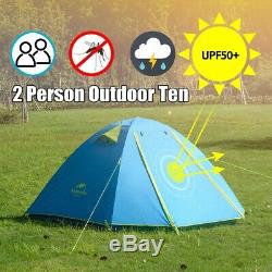 2 Man Tent With Inner Mesh Awning Camping Festival Waterproof UV Aluminum