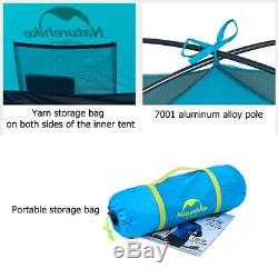 2 Man Tent With Inner Mesh Awning Camping Festival Waterproof UV Aluminum