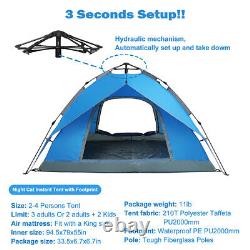 2 Mens Instant Automatic Pop Up Tent Camping Hiking Outdoor with Waterproof Tarp