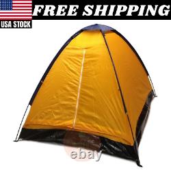 2 Person Dome Camping Tent with Sealed Bottom Orange 7x5' Two Man Tent Couple