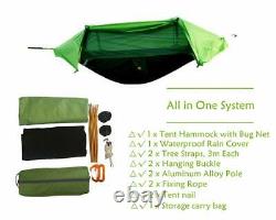 2 Person Man Hammock Tent Kit w Rainfly Mosquito Net Waterproof Camping Shelter