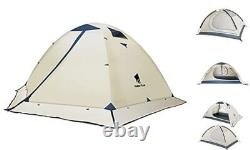 2 Person Tent for Camping 4 Season Waterproof Ultralight Backpacking Beige