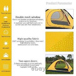 2 Person Tent for Camping 4 Season Waterproof Ultralight Backpacking Yellow