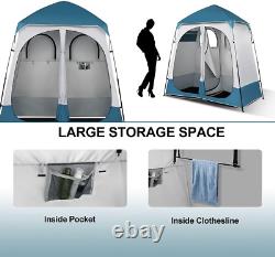 2 Room Shower Tent, 7.5 FT Instant Pop up Shelter with Carrying Bag, Privacy Cha