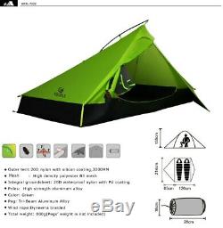 20D One Layer 2 Men Two Person Backpacking Tent 3 Season For Camping Hiking