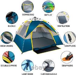 3-4 Man Large Pop Up Camping Hiking Tent Automatic Waterproof Anti UV Outdoor