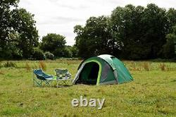 3/4 Man Tent, 1 Bedroom Family Dome Tent Green/Grey, One Size