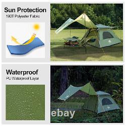 3-4 Men Waterproof Automatic Outdoor Instant Pop Up Camping Tent UV Protect US