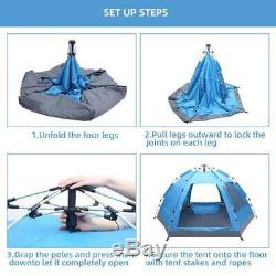 3-4 People Camping Tunnel Tent Beach Sun Shade Shelter Canopy Waterproof Shelter