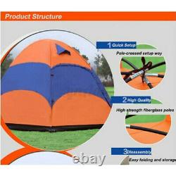 3-5 Person Man Family Outdoor Tent 2 Layer Hiking Camping Group Tent Canopy