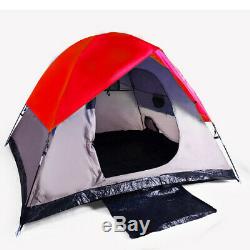 3-Man Camping Backpacking Tent 82.5 X 82.5 X 55 Seam Taped Fly with Bag RED