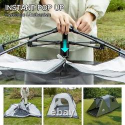 3 Man Pop Up Camping Tent Waterproof Automatic Setup Instant Family Hiking Tent