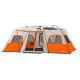 3 Room Camping Tent 18 x 10' Instant Cabin Style 12 Man LED Light Tall Spacious