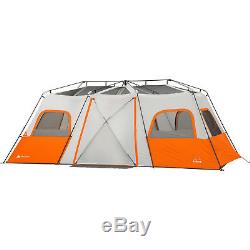 3 Room Camping Tent 18 x 10' Instant Cabin Style 12 Man LED Light Tall Spacious
