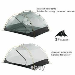 3F UL GEAR 3 Person Man Outdoor Ultralight Camping Tent 3-4 Season Backpacking