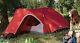 4 Person Man Tent with Rainfly Red Gray Waterproof Camping Backpacking Shelter