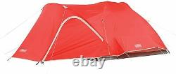 4 Person Man Tent with Rainfly Red Gray Waterproof Camping Backpacking Shelter