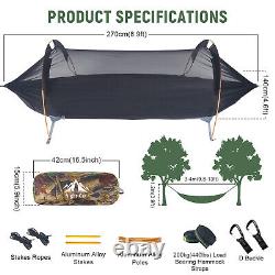 440lbs 1-2 Man Camping Hammock Tent with Mosquito Net Hanging Bed Portable Set