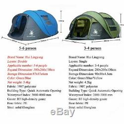 5-6 Person Man Family Tent Automatic Pop Up Tent Breathable For Hiking Camping