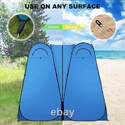 6.6FT Portable Pop Up Shower Privacy Tent Spacious Dressing Changing Room Blue