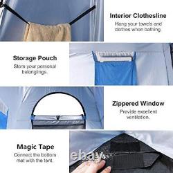 6.6FT Portable Pop Up Shower Privacy Tent Spacious Dressing Changing Room Blue